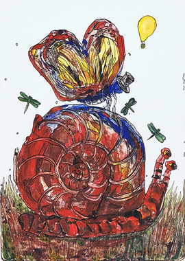 Snail and butterfly