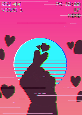 Finger Heart Vaporwave