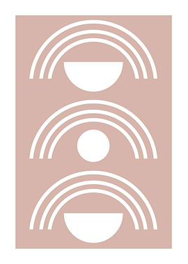 Boho rainbow geometric art