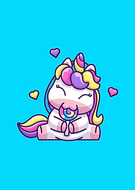 Cute Unicorn Eating