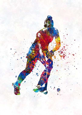 watercolor field hockey
