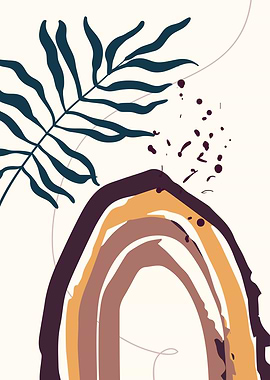 Tropical boho rainbow art