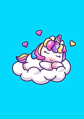 Cute Unicorn Sleeping