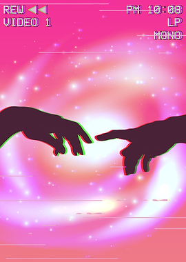Creation Of Adam Vaporwave