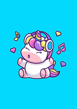 Cute Unicorn Listening