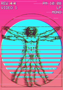 Vitruvian Man Vaporwave