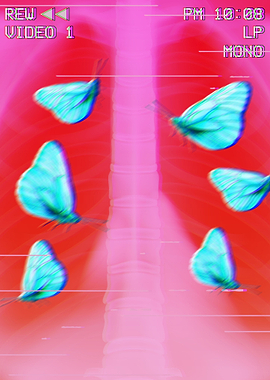 Butterfly Vaporwave Retro