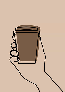 Morning Coffee line art