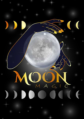 Moon phases mystical woman