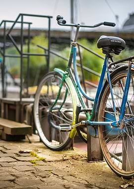 Bike on cobbled street