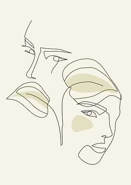 Floral couples line art