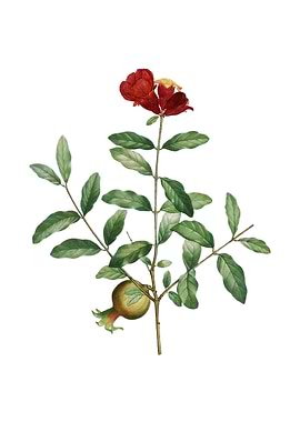 Vintage Pomegranate Branch