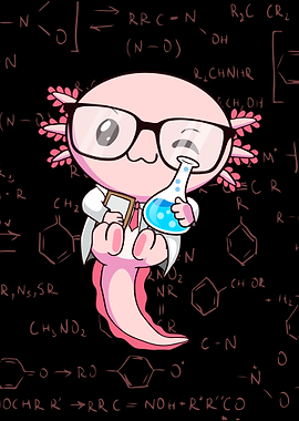 Kawaii Axolotl Science