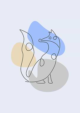 minimalist aesthetic fox