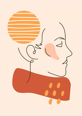 Abstract face modern art