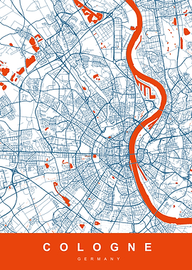 COLOGNE Map GERMANY