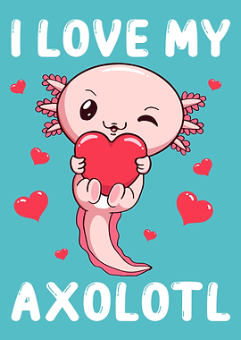 Kawaii Axolotl Heart