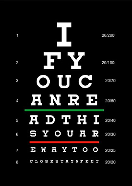 Vision eye test chart