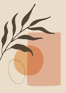 Green leaf geometric shape