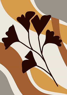 Tropical leaves modern art