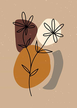 Flower line modern art