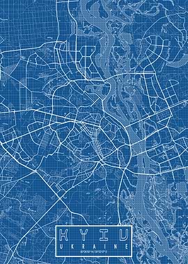 Kiev City Map Blueprint