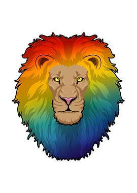Lion Rainbow Colours
