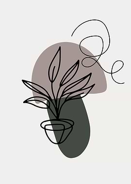 Minimalist Flower vase art