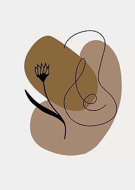 Mid century flowers line