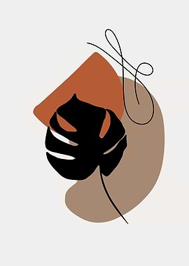 Monstera leaf geometricart