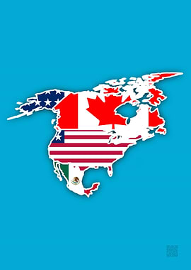 North America and Flags