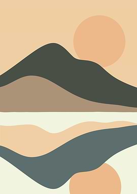 Nature Sun mountain layer