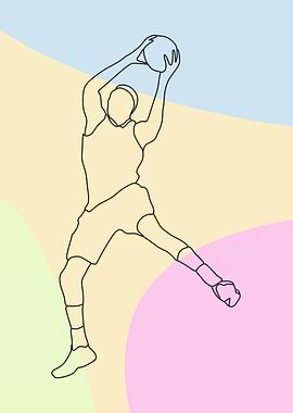 shot basketball line art