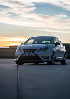 Sports hatchback sunset