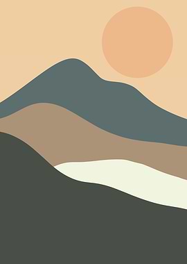 Sun mountain forest river