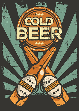 Cold Beer VIntage Poster