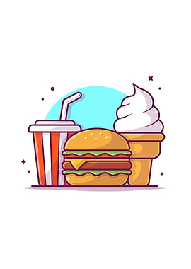 Burger Soda Ice Cream