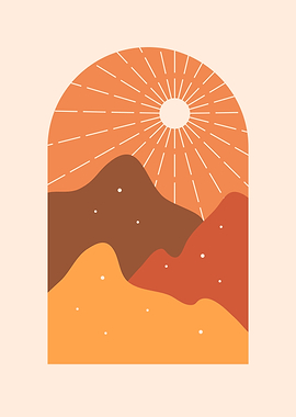 Midcentury nature mountain