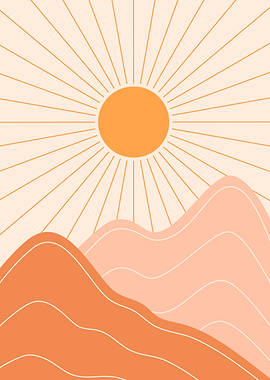 Scandinavian nature sunset