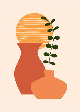 Flower vase green leaf sun