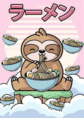 Kawaii Sloth Ramen Noodles