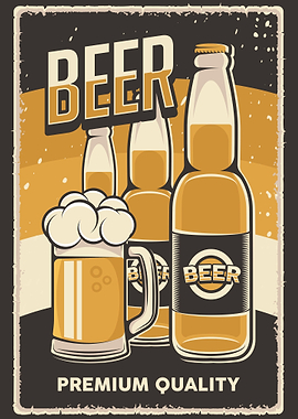 Cold Beer VIntage Poster