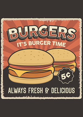 Burger Vintage Poster