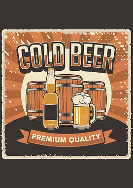 Cold Beer VIntage Poster