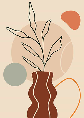 Flower vase leaf modernart