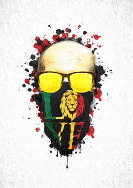 Rasta Reggae Skull