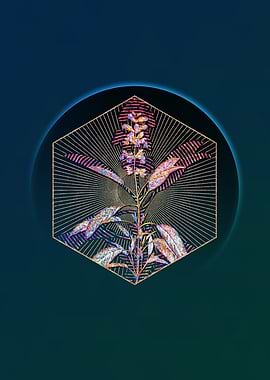 Sage Plant Floral Mosaic