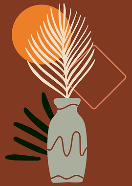 Palm leaf geometric shapes