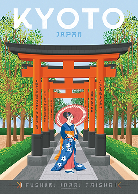 Kyoto Japan Travel Poster