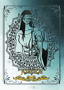Tarot trump card Justice